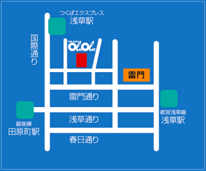 台東区 浅草 ヘアーサロン OluOlu アクセスマップ
