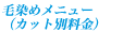 毛染めメニュー